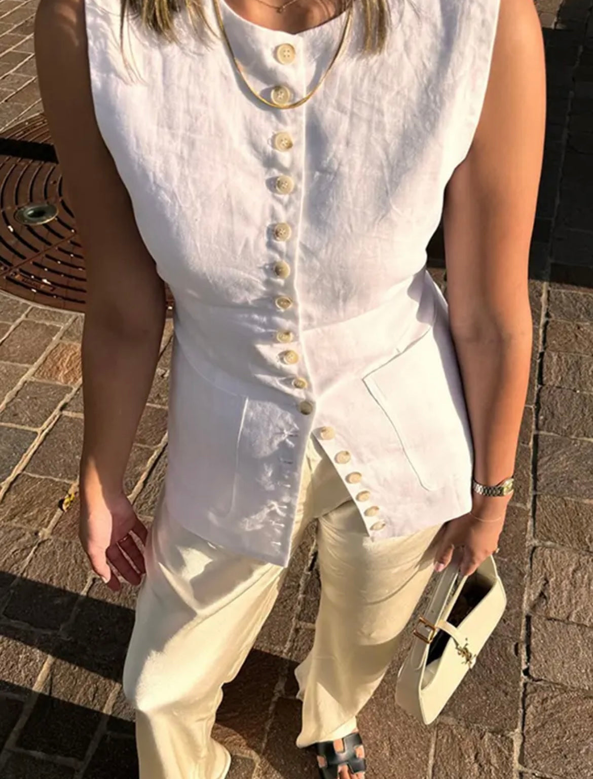 Antonella buttoned vest - House of Maye