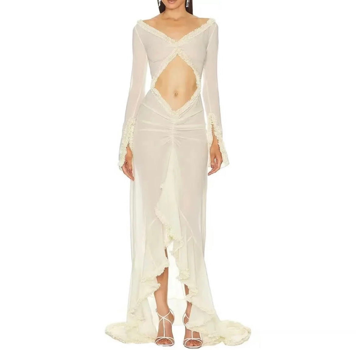 Soiree sheer cut out dress - House of Maye