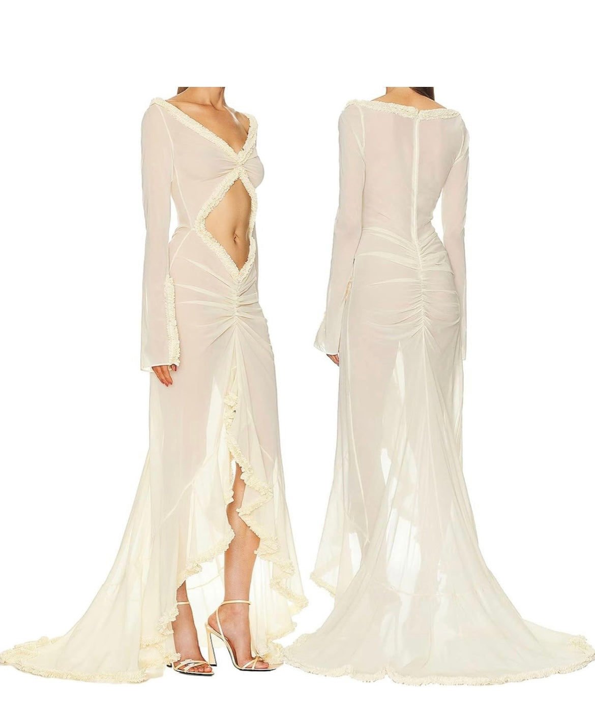 Soiree sheer cut out dress - House of Maye